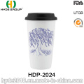 Taza de café plástica de la pared doble al por mayor 16oz con la tapa (HDP-2023)